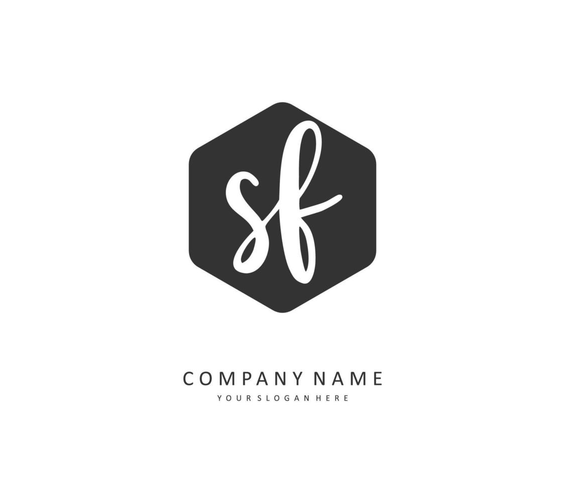 SF Initial letter handwriting and  signature logo. A concept handwriting initial logo with template element. vector