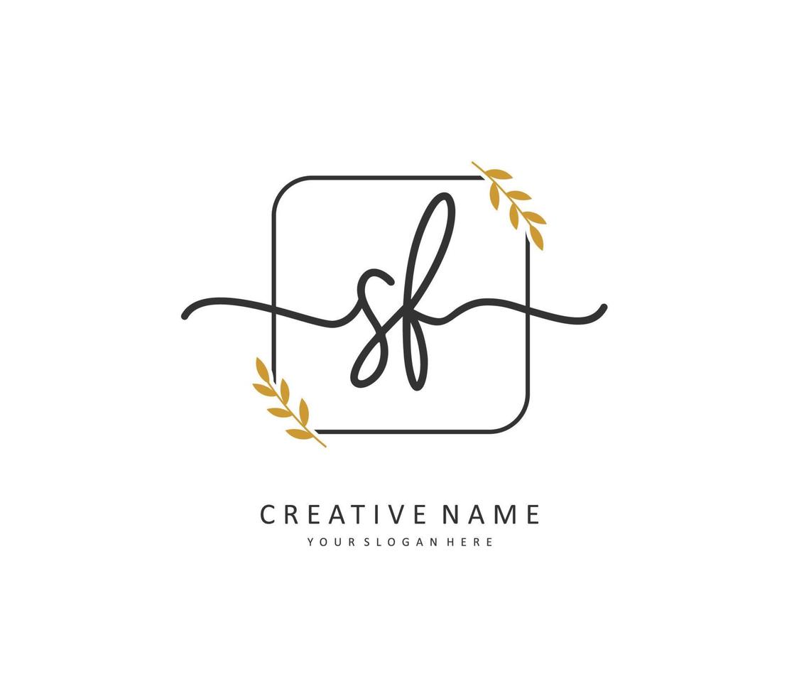 SF Initial letter handwriting and  signature logo. A concept handwriting initial logo with template element. vector
