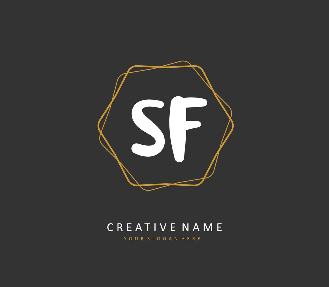SF Initial letter handwriting and  signature logo. A concept handwriting initial logo with template element. vector