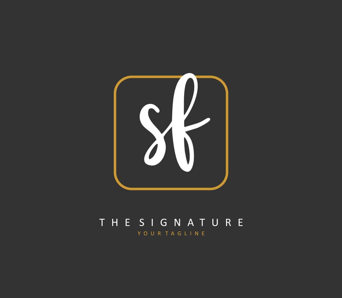 SF Initial letter handwriting and  signature logo. A concept handwriting initial logo with template element. vector