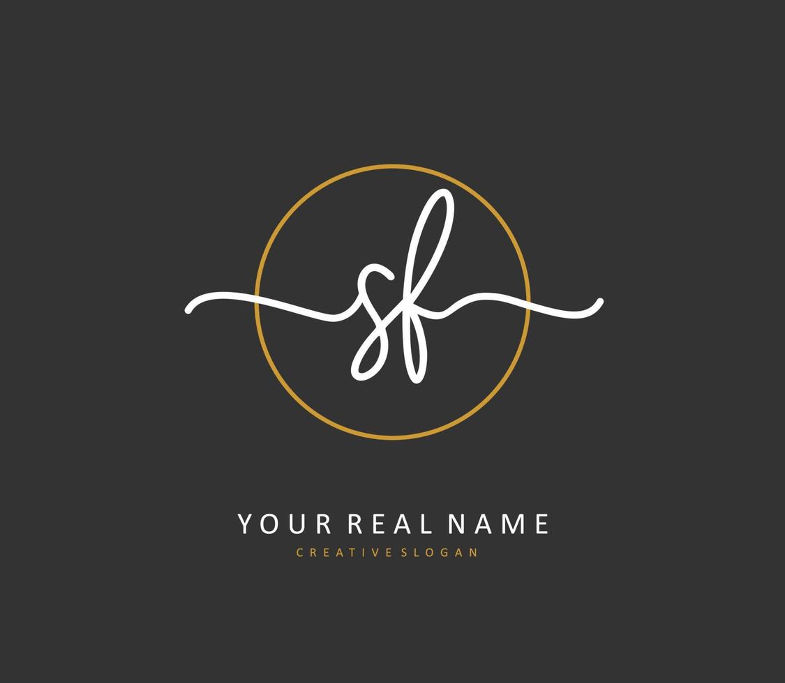 SF Initial letter handwriting and  signature logo. A concept handwriting initial logo with template element. vector