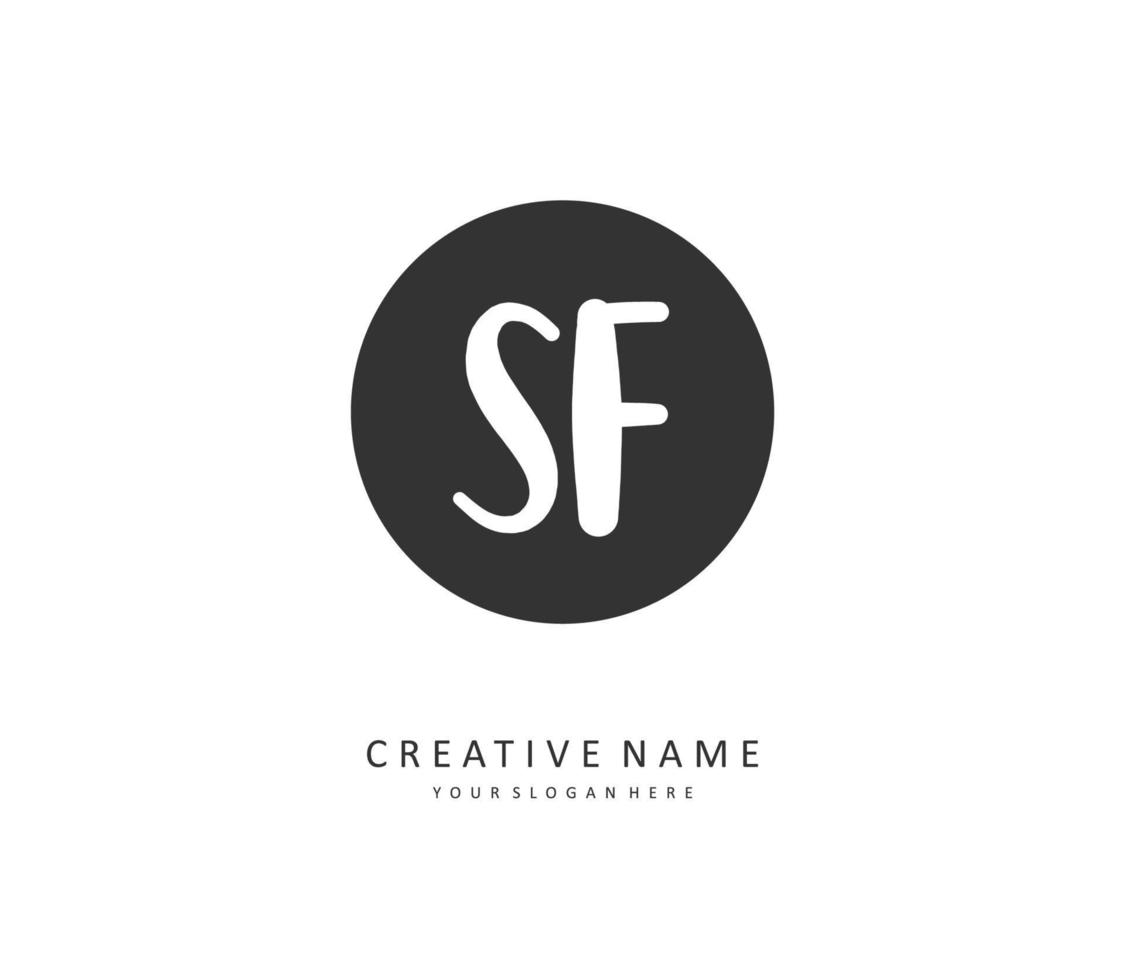 SF Initial letter handwriting and  signature logo. A concept handwriting initial logo with template element. vector