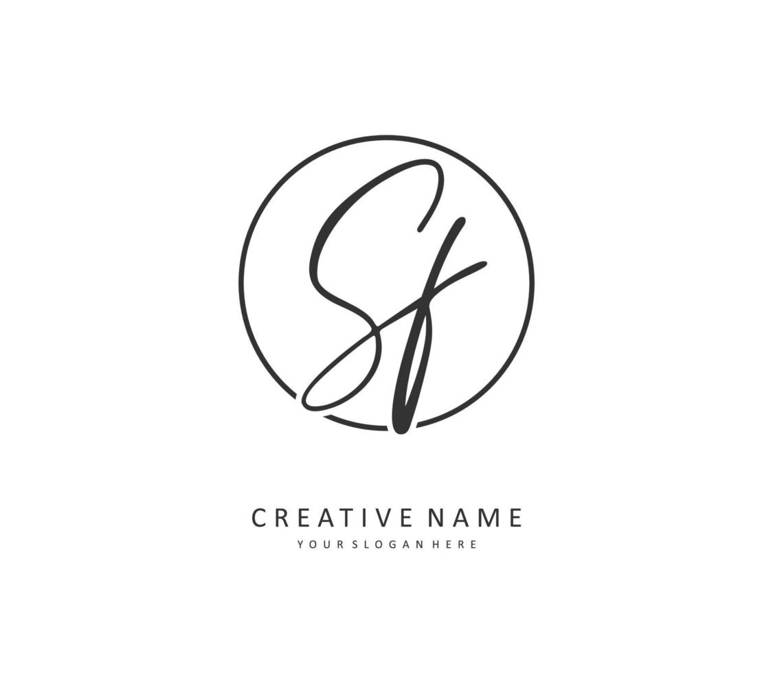 SF Initial letter handwriting and  signature logo. A concept handwriting initial logo with template element. vector