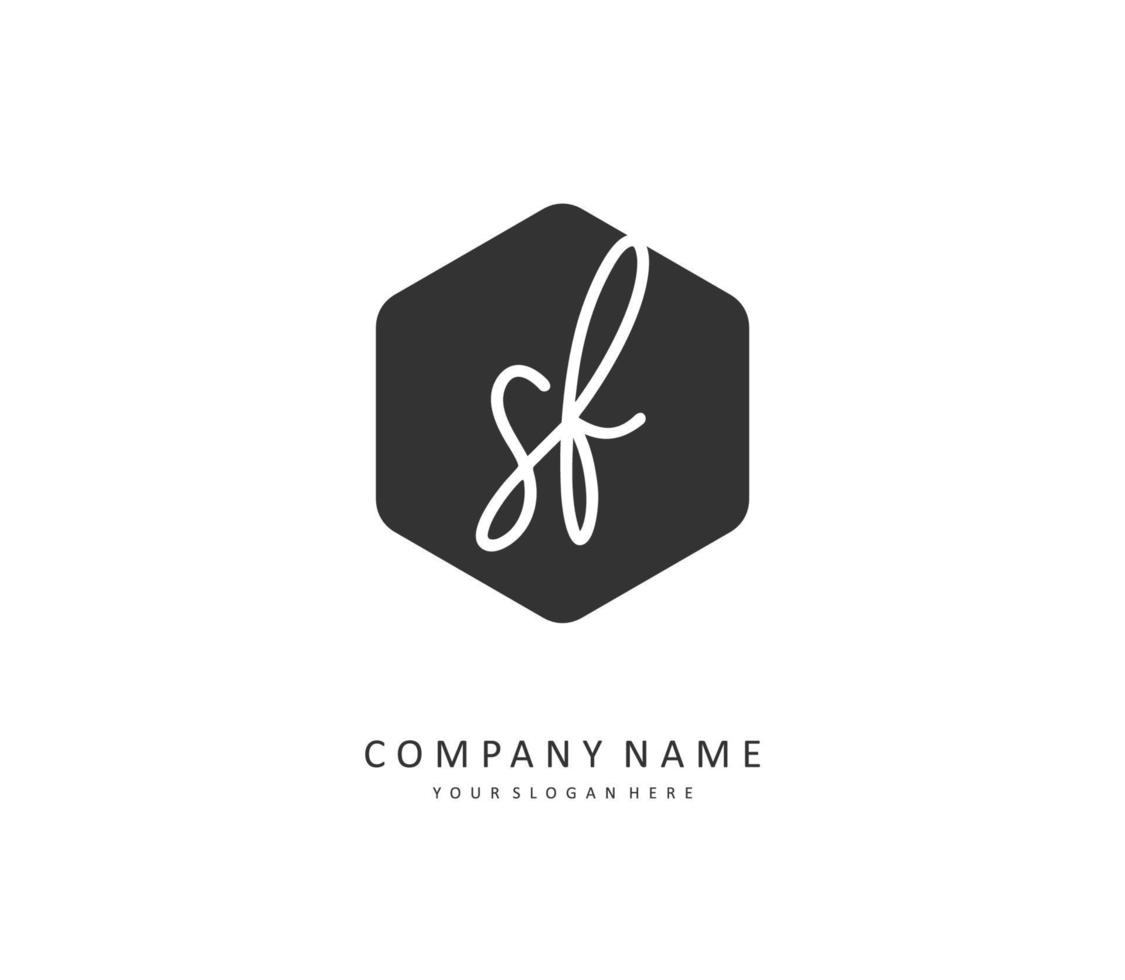 SF Initial letter handwriting and  signature logo. A concept handwriting initial logo with template element. vector