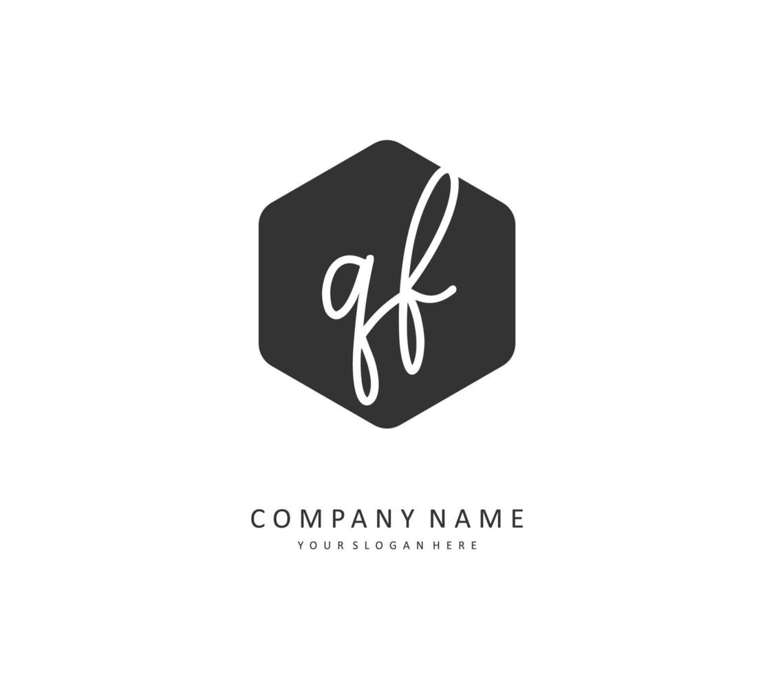 QF Initial letter handwriting and  signature logo. A concept handwriting initial logo with template element. vector