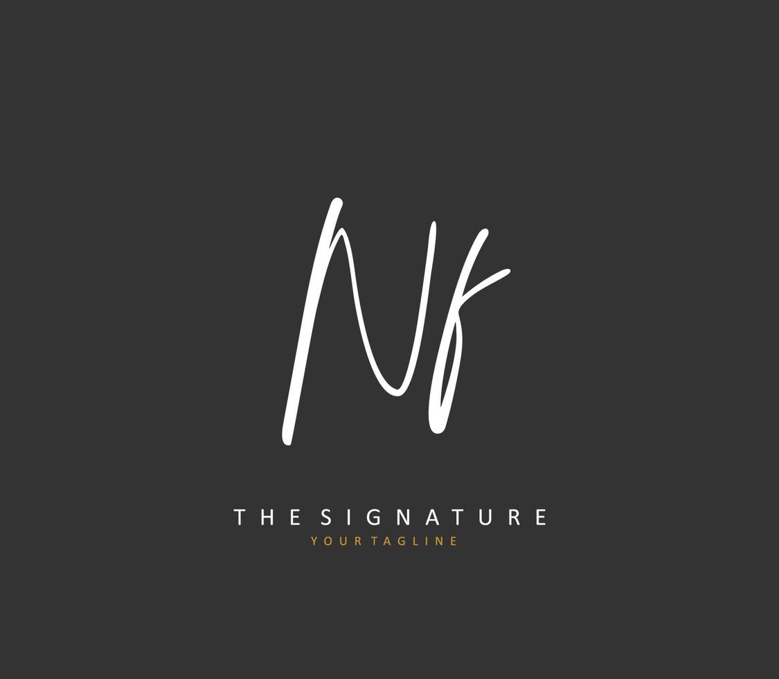 NF Initial letter handwriting and  signature logo. A concept handwriting initial logo with template element. vector