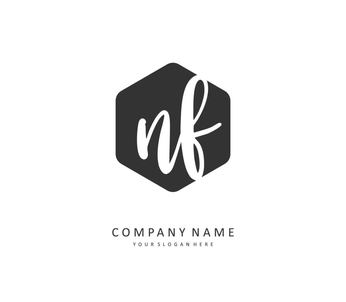 NF Initial letter handwriting and  signature logo. A concept handwriting initial logo with template element. vector