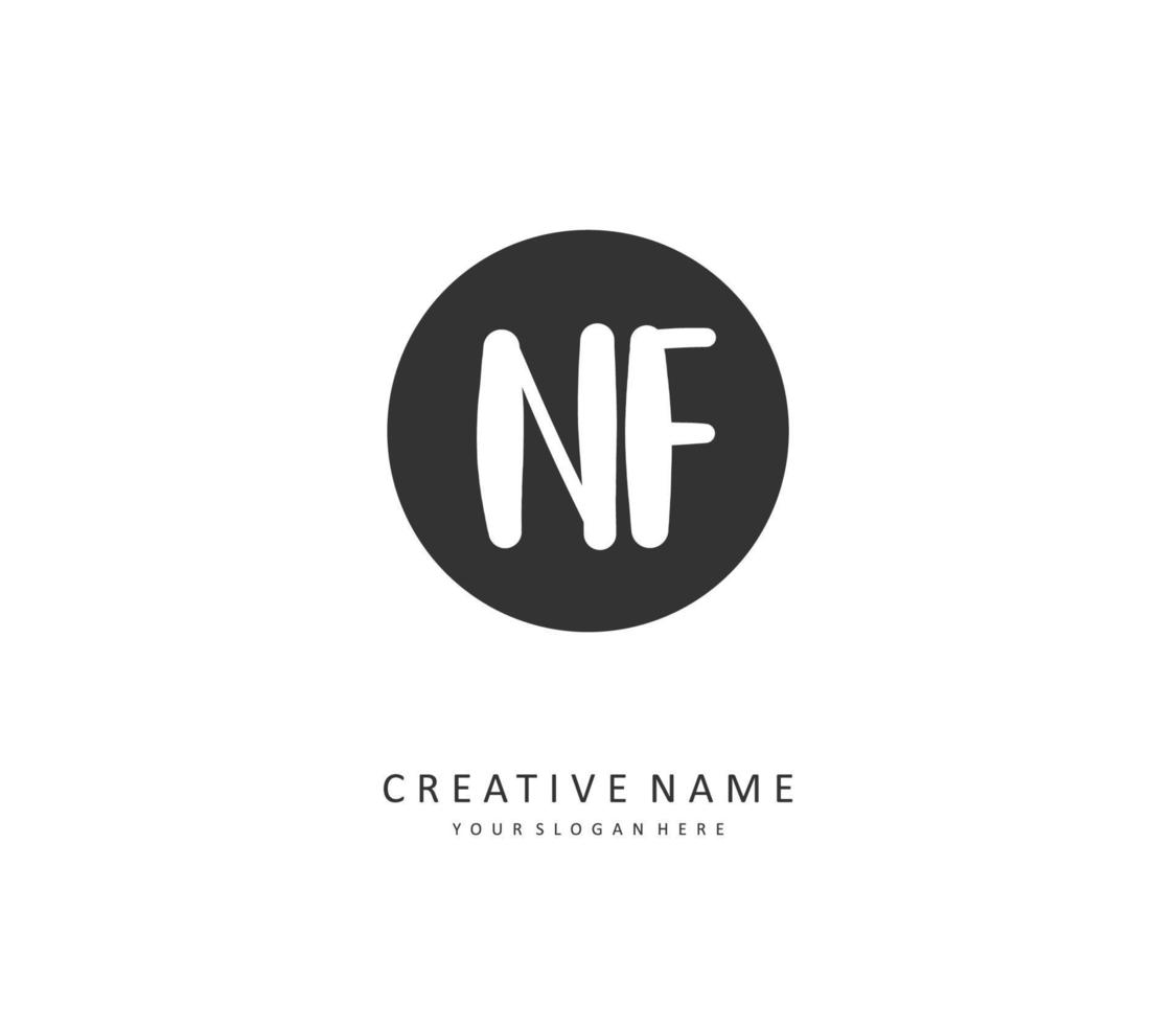 NF Initial letter handwriting and  signature logo. A concept handwriting initial logo with template element. vector