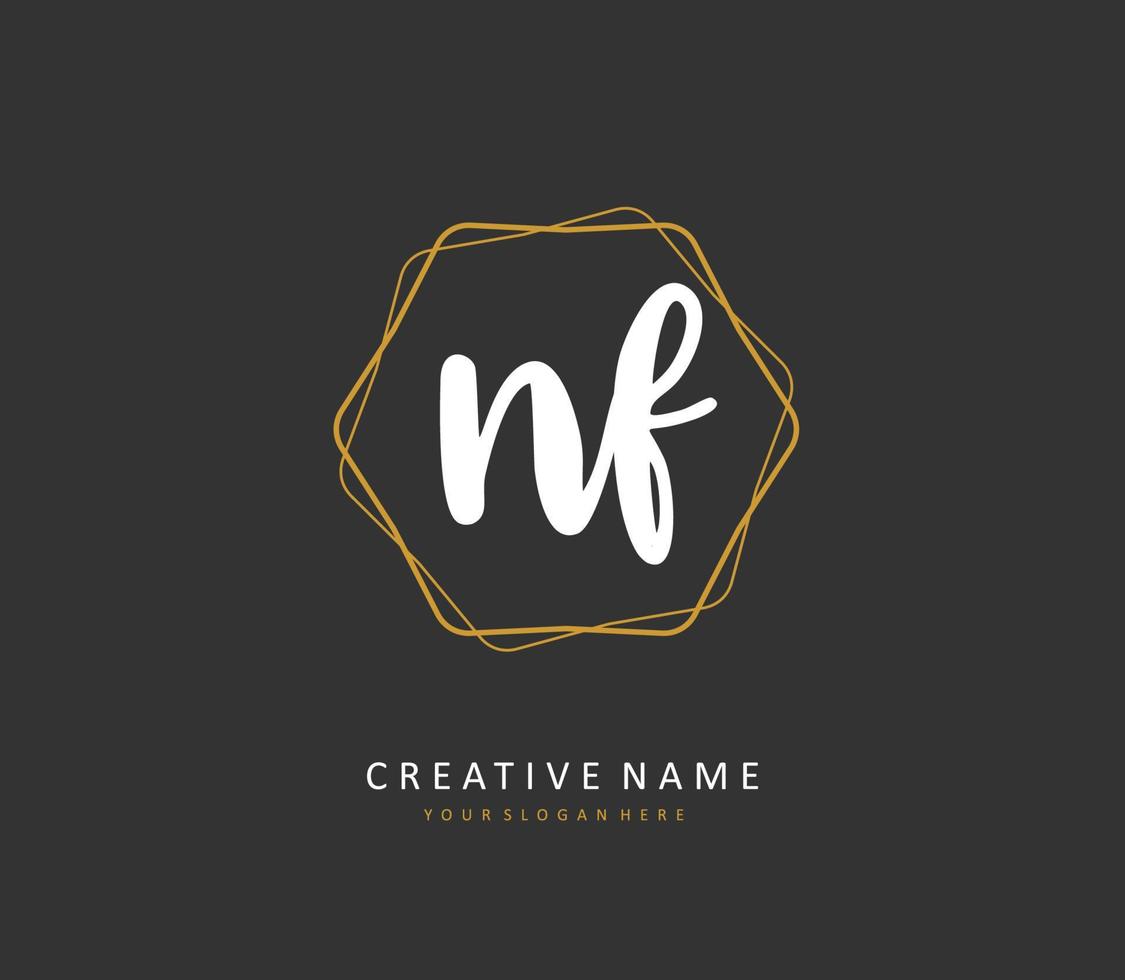 NF Initial letter handwriting and  signature logo. A concept handwriting initial logo with template element. vector
