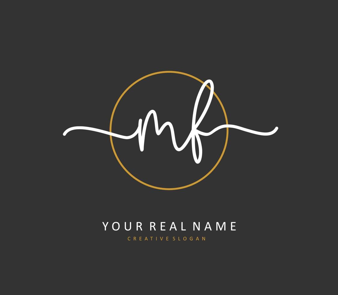 MF Initial letter handwriting and  signature logo. A concept handwriting initial logo with template element. vector