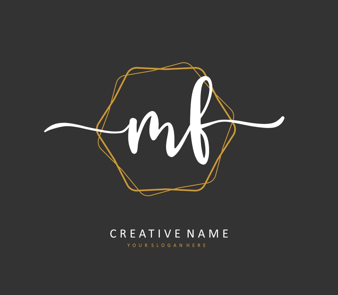 MF Initial letter handwriting and  signature logo. A concept handwriting initial logo with template element. vector