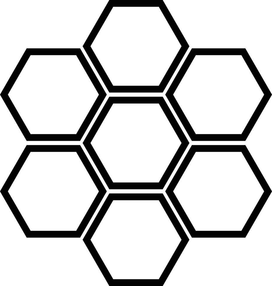 Honey comb icon vector illustration isolated on white. . Honey comb line symbol. Hexagon sign.