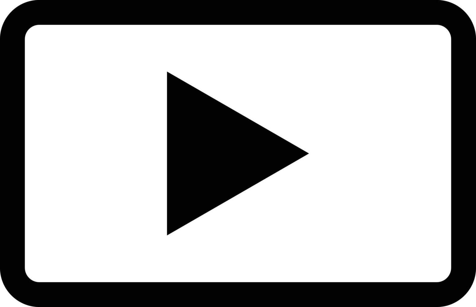 Video player button . Rectangular play button icon vector