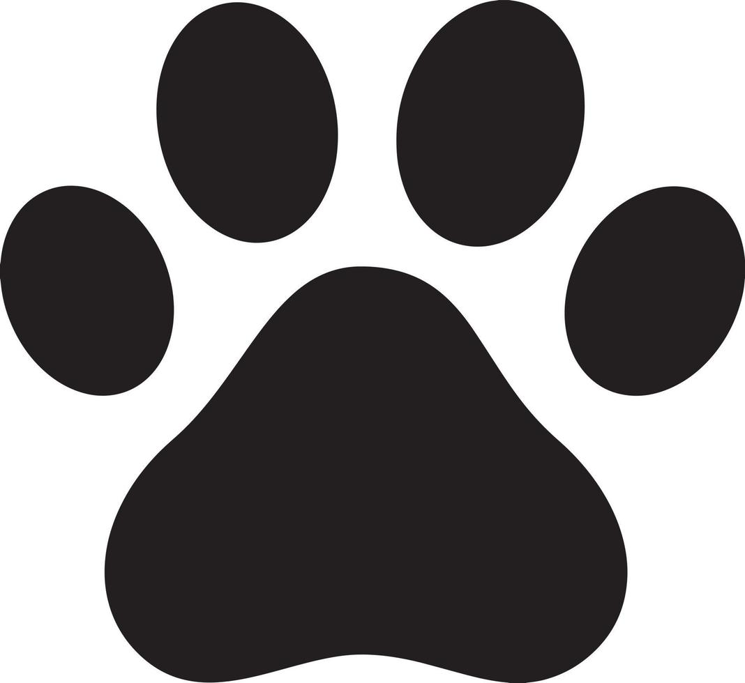 Dog and cat paw print vector icon