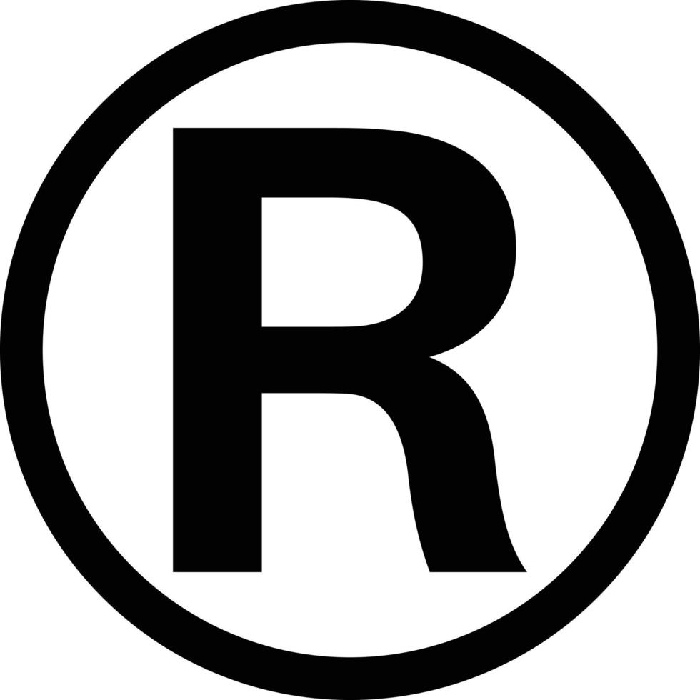Register icon in circle , trademark sign and symbol vector design
