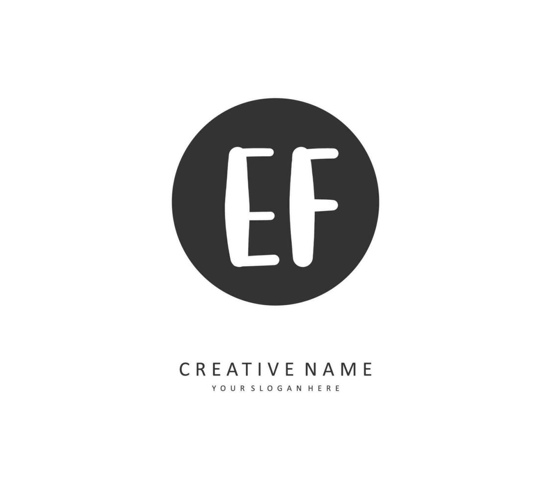 EF Initial letter handwriting and  signature logo. A concept handwriting initial logo with template element. vector