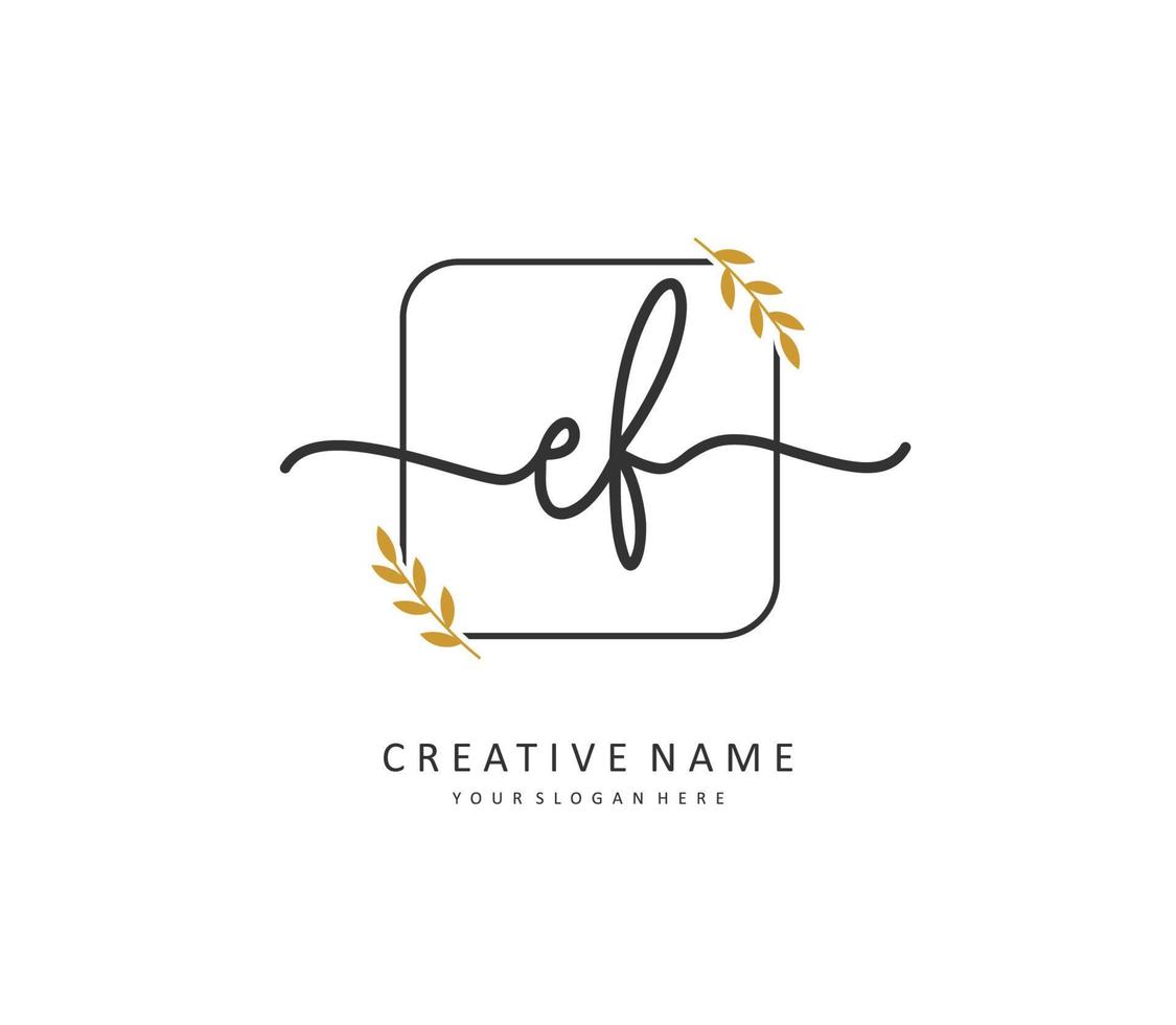 EF Initial letter handwriting and  signature logo. A concept handwriting initial logo with template element. vector