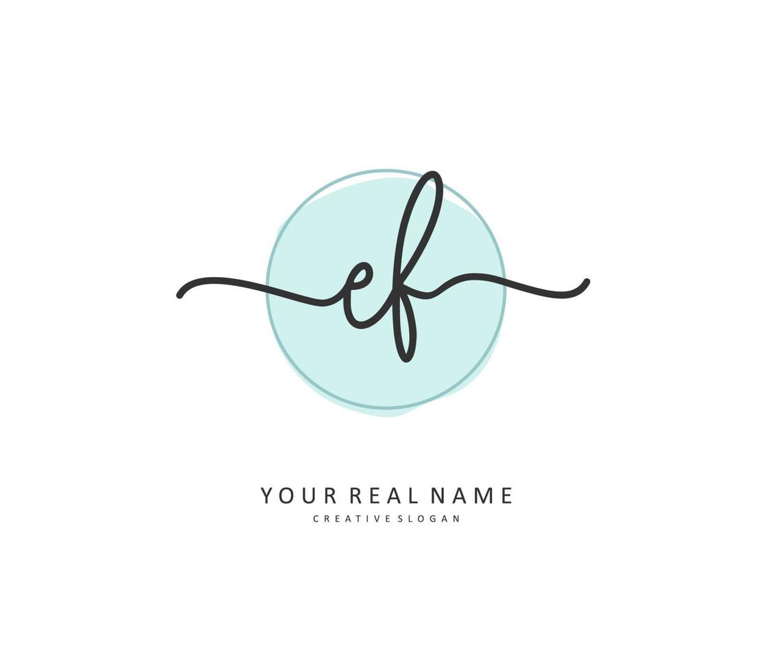 EF Initial letter handwriting and  signature logo. A concept handwriting initial logo with template element. vector