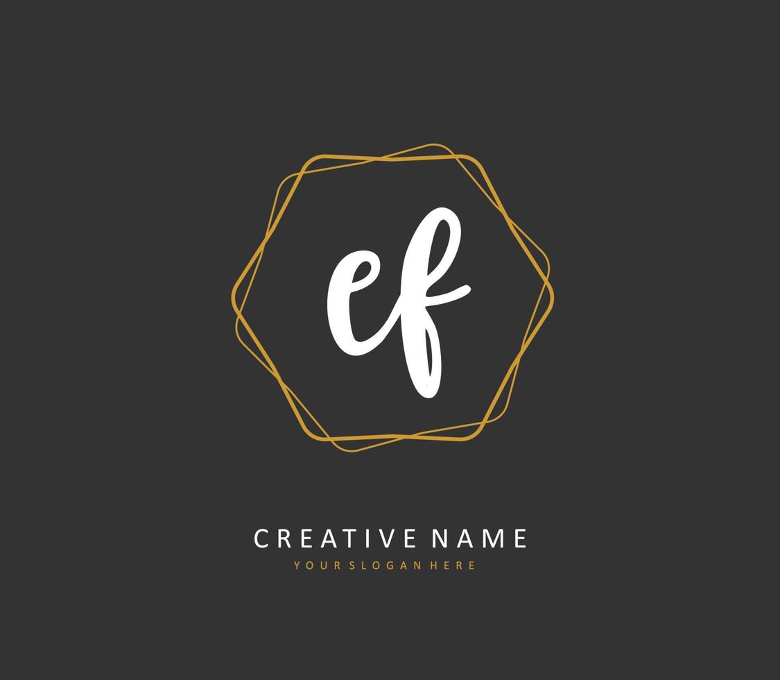 EF Initial letter handwriting and  signature logo. A concept handwriting initial logo with template element. vector