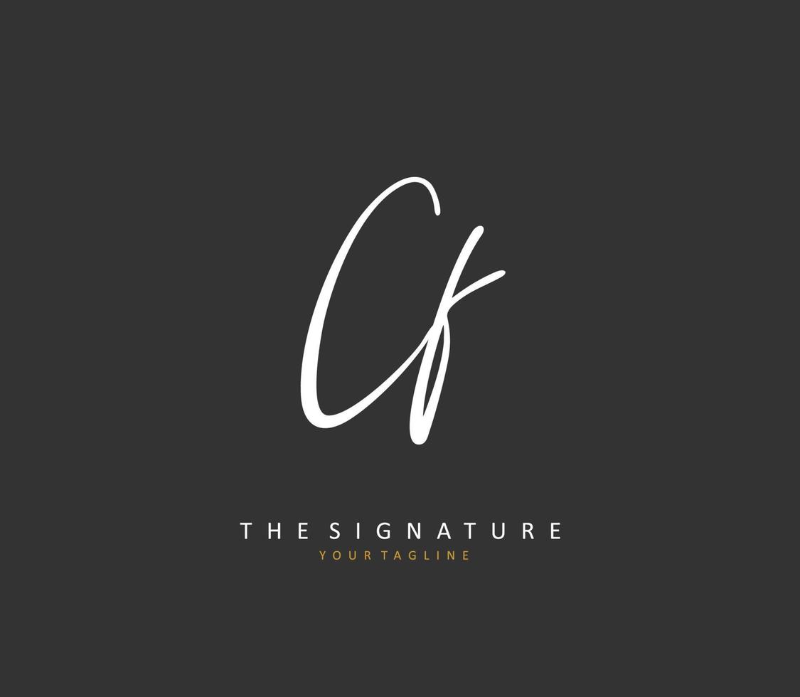 CF Initial letter handwriting and  signature logo. A concept handwriting initial logo with template element. vector
