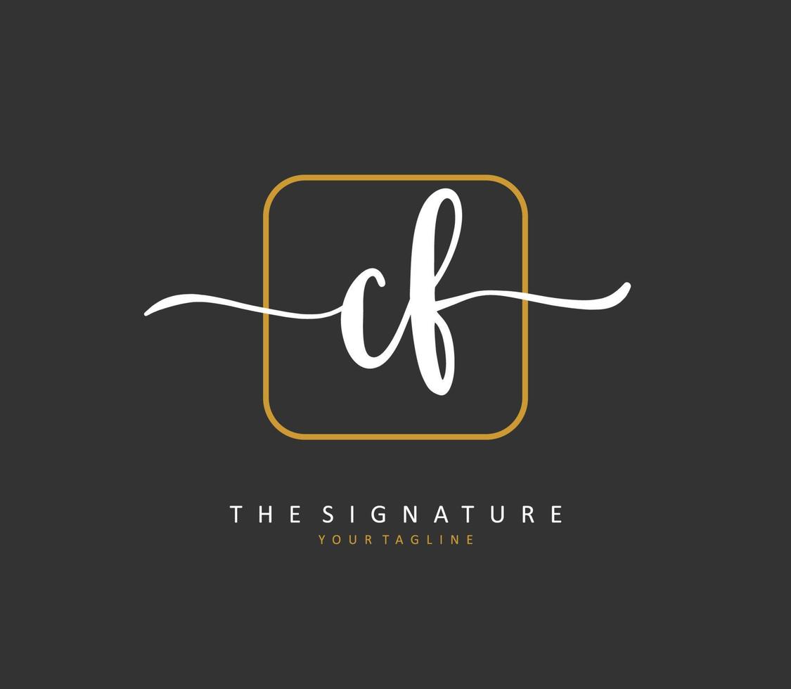 CF Initial letter handwriting and  signature logo. A concept handwriting initial logo with template element. vector