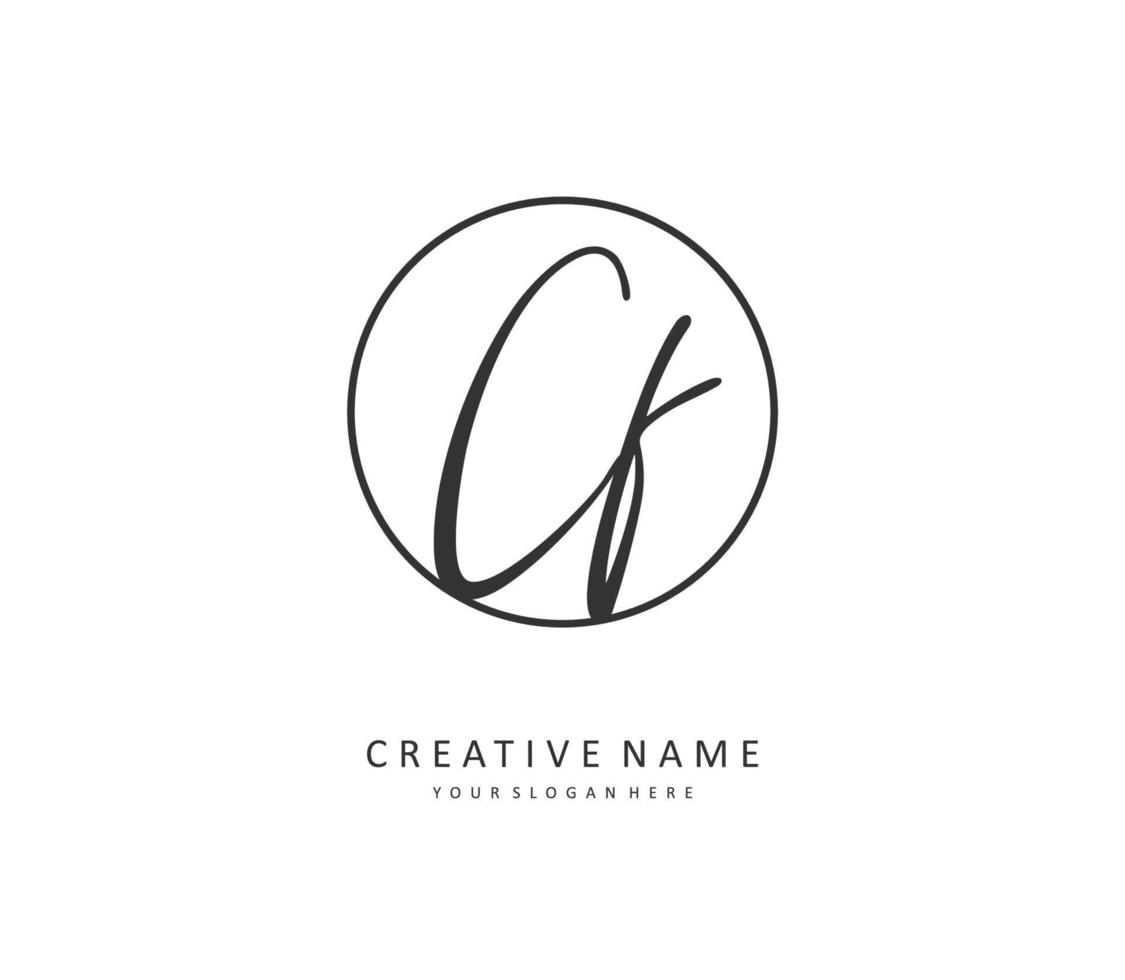 CF Initial letter handwriting and  signature logo. A concept handwriting initial logo with template element. vector