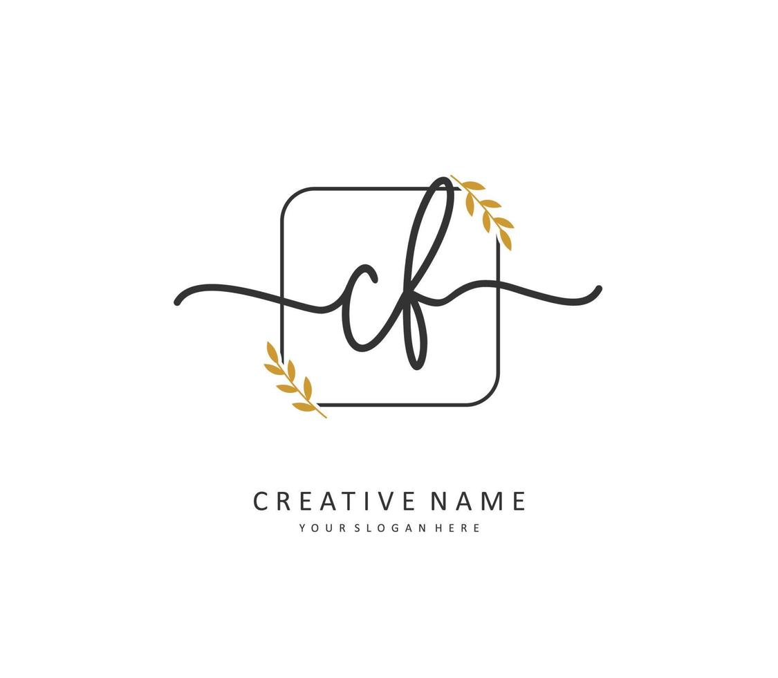 CF Initial letter handwriting and  signature logo. A concept handwriting initial logo with template element. vector