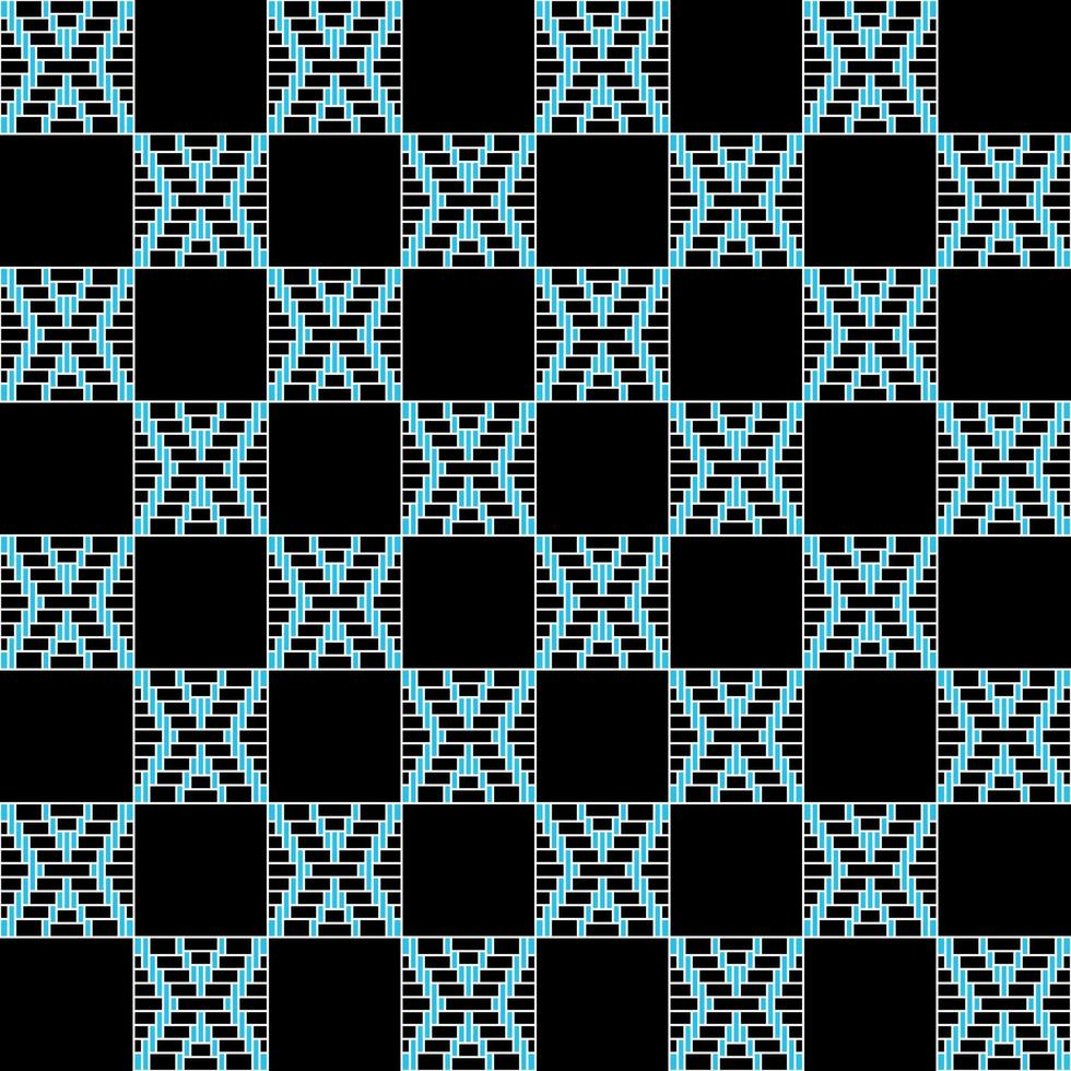 blue cross chess board abstract zigzag black background. perspective classic game design vector