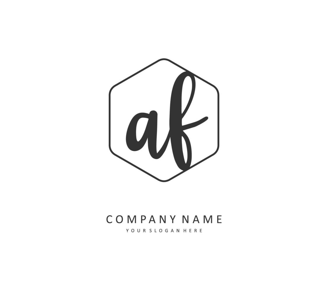 AF Initial letter handwriting and  signature logo. A concept handwriting initial logo with template element. vector