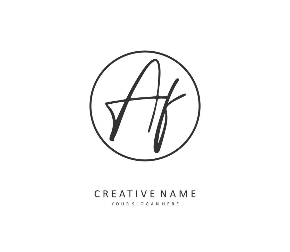 AF Initial letter handwriting and  signature logo. A concept handwriting initial logo with template element. vector