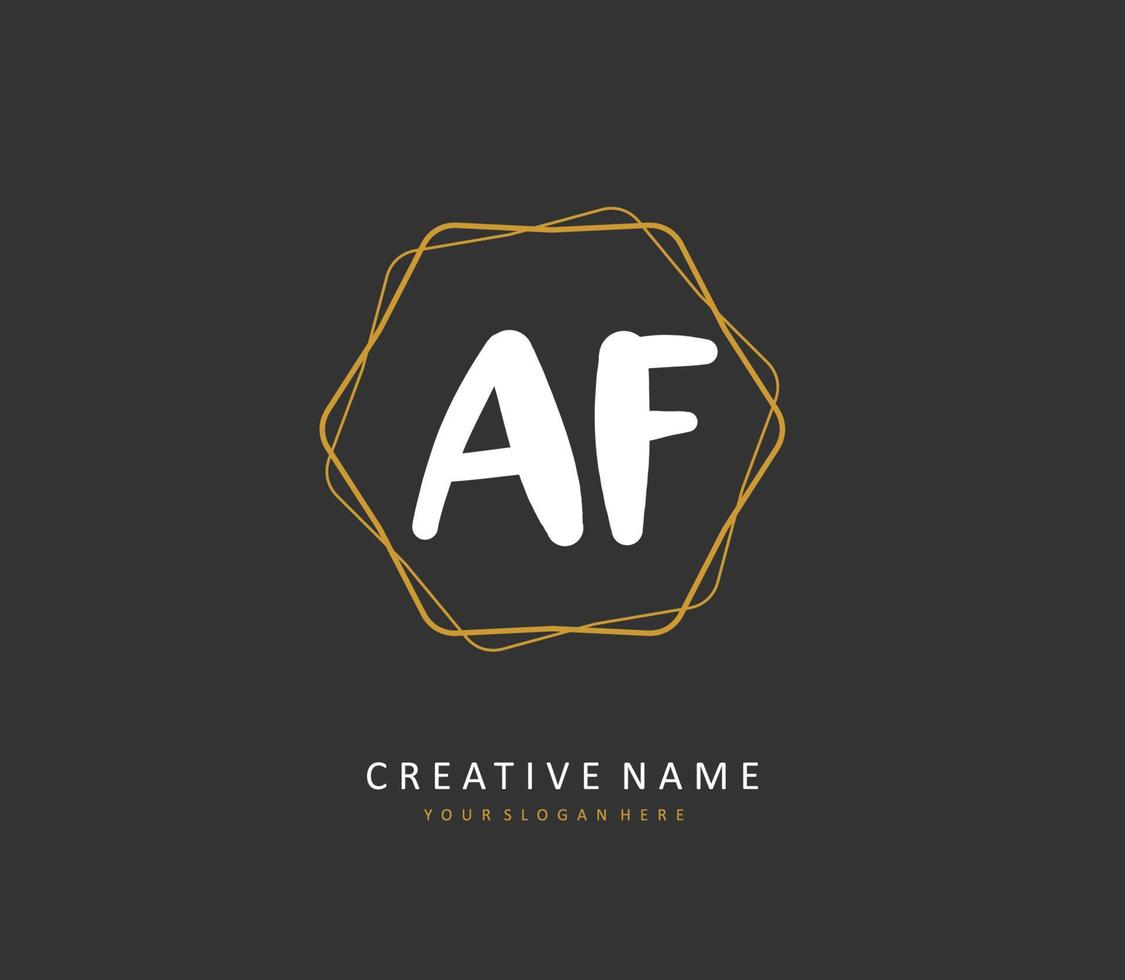 AF Initial letter handwriting and  signature logo. A concept handwriting initial logo with template element. vector