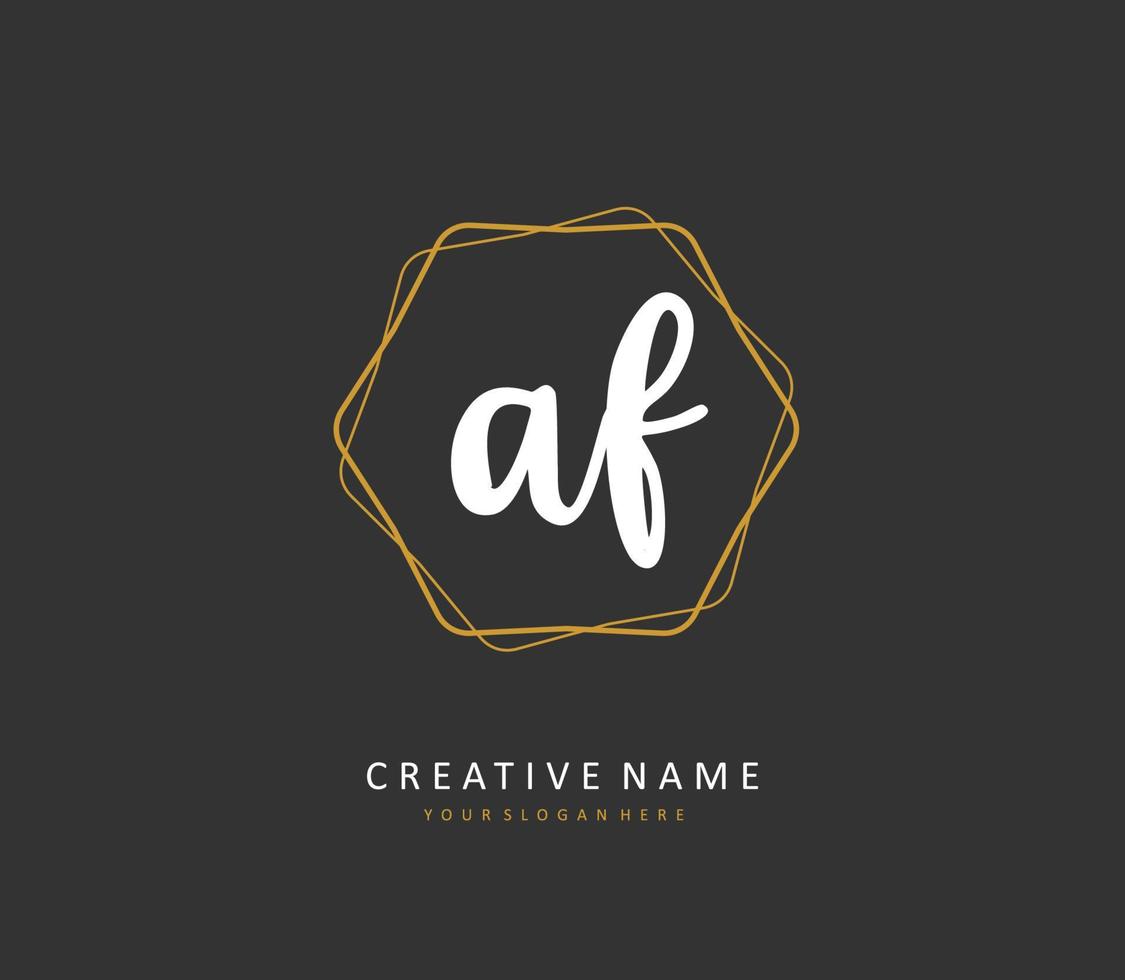 AF Initial letter handwriting and  signature logo. A concept handwriting initial logo with template element. vector