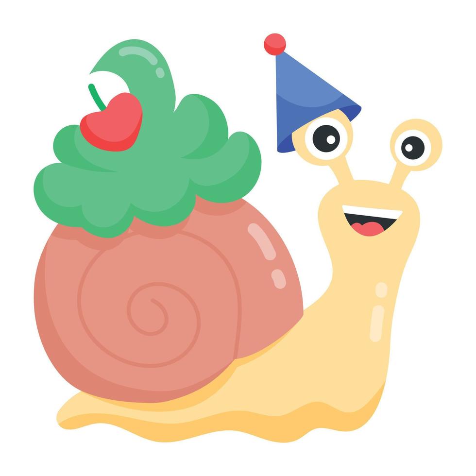 Trendy Birthday Snail vector