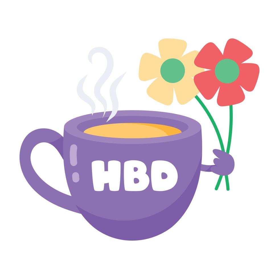 Trendy Birthday Tea vector