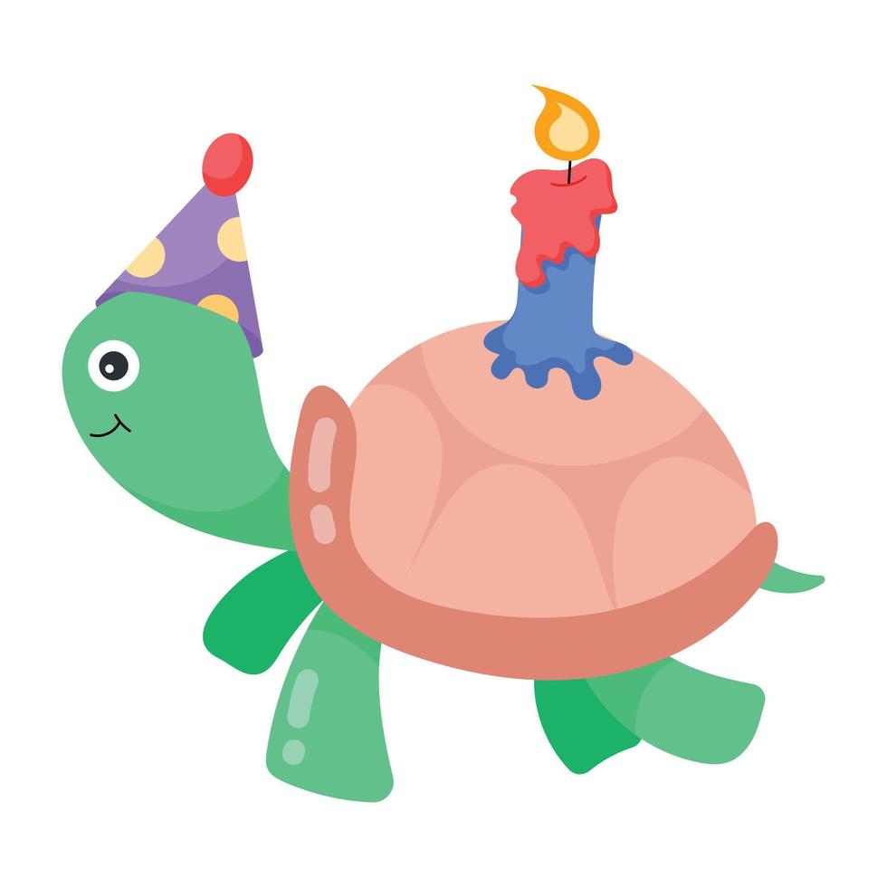 Trendy Birthday Turtle vector