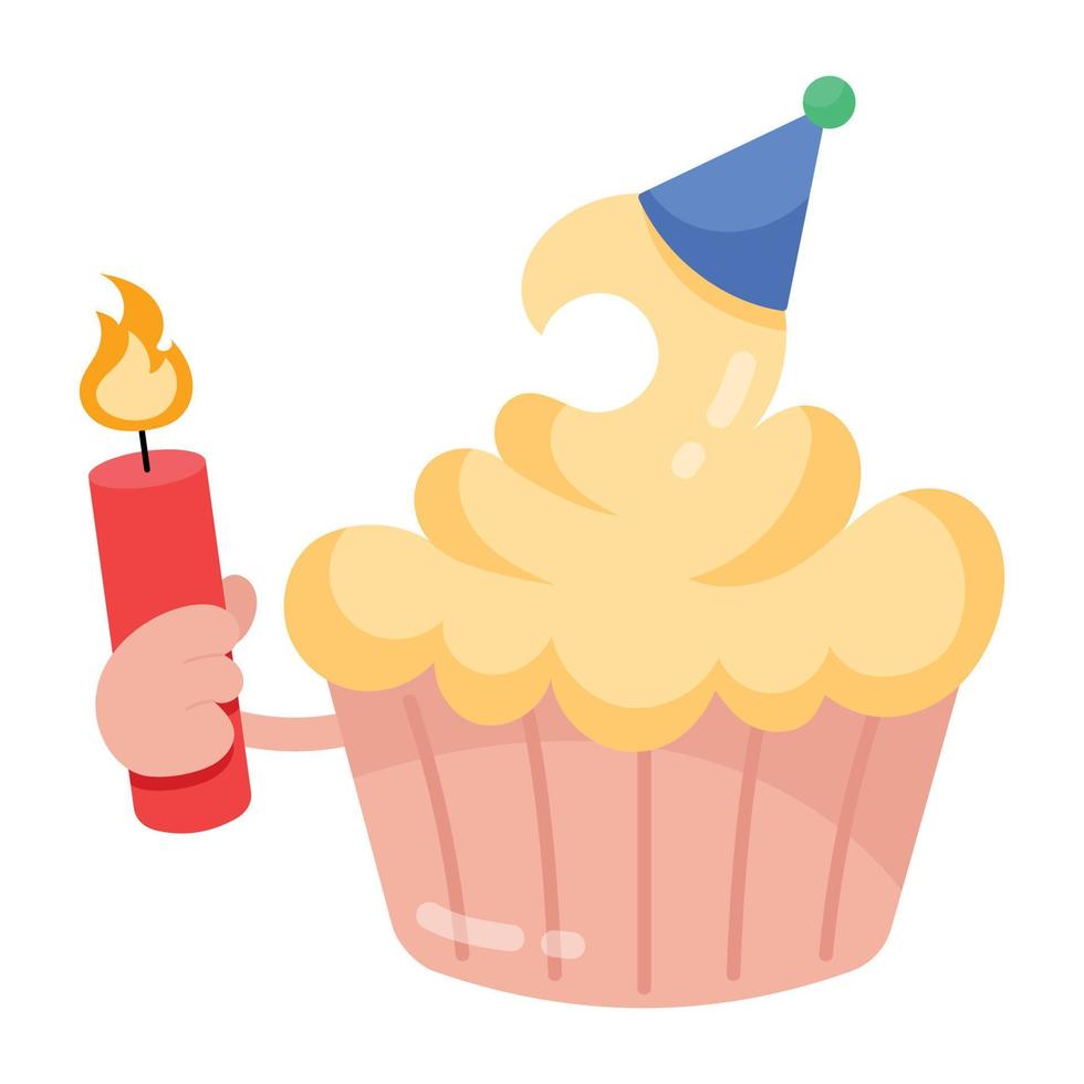 Trendy Birthday Muffin vector