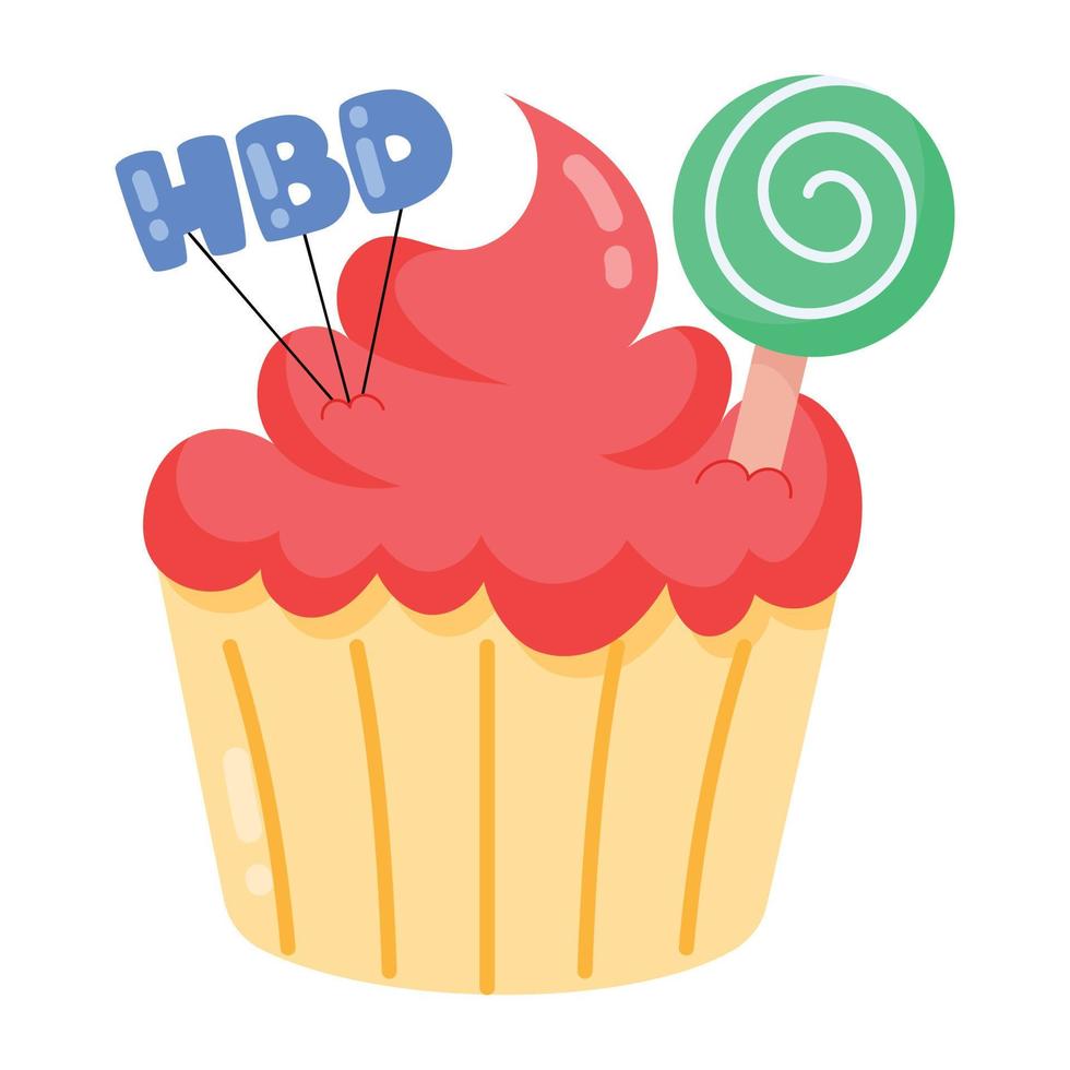 Trendy Birthday Cupcake vector