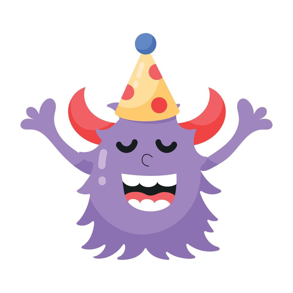 Trendy Monster Birthday vector