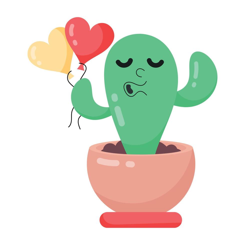Trendy Birthday Cactus vector