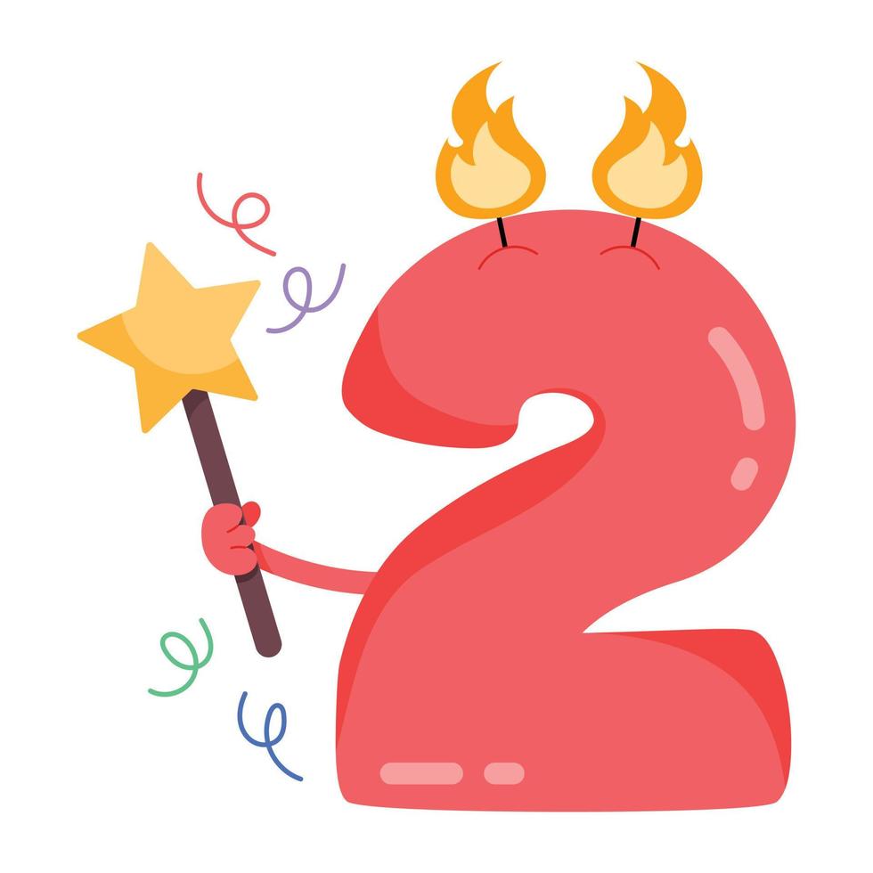 Trendy Birthday Candle vector
