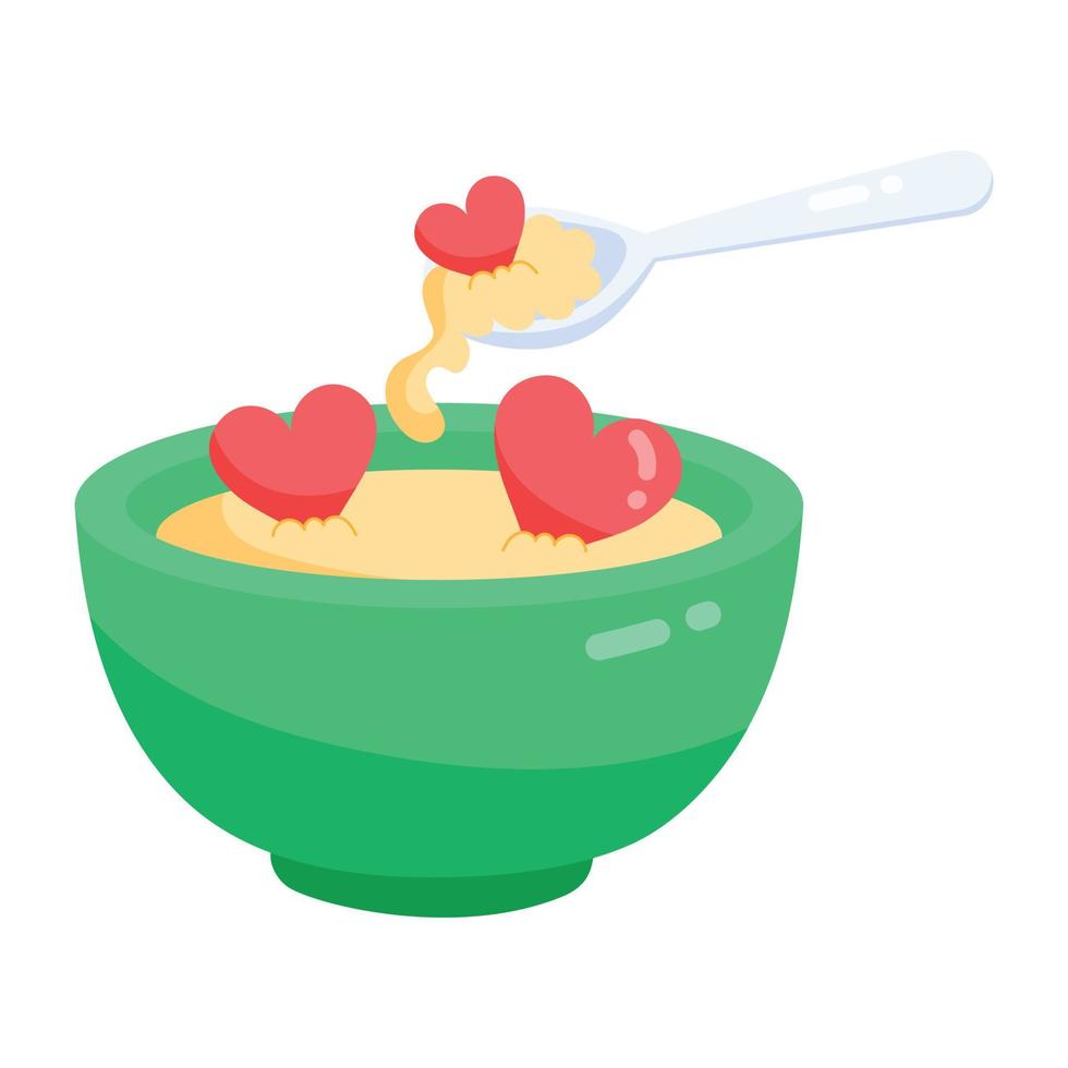 Trendy Food Bowl vector