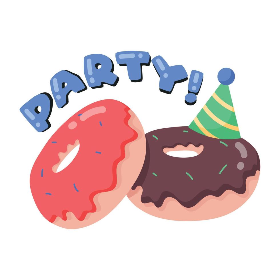 Trendy Party Donuts vector