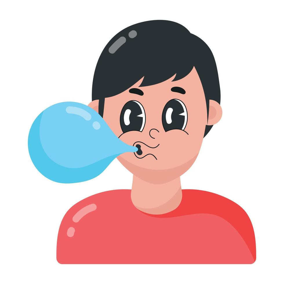 Trendy Blowing Bubble vector