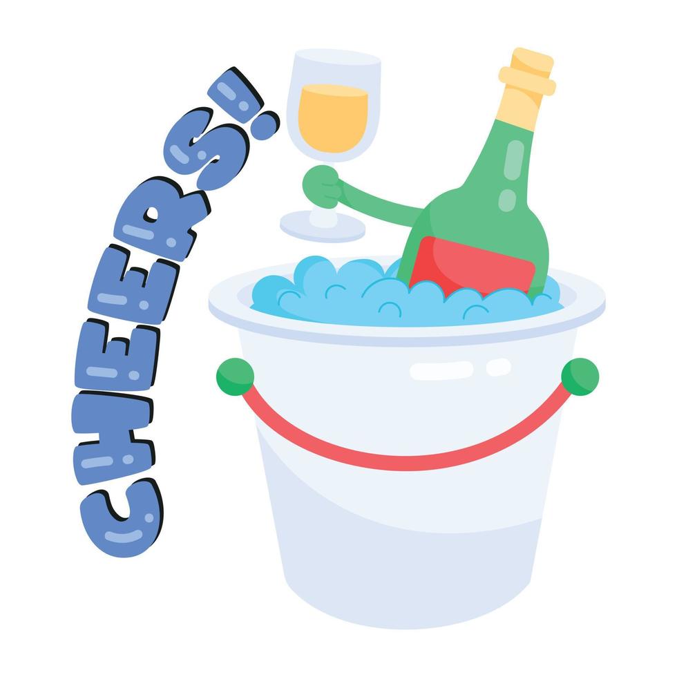 Trendy Wine Cheers vector