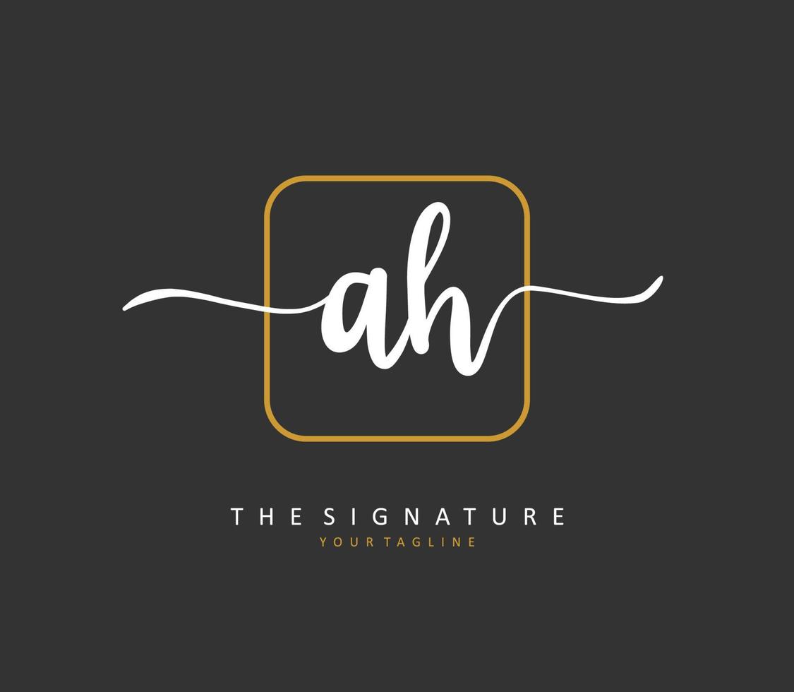 un h ah inicial letra escritura y firma logo. un concepto escritura inicial logo con modelo elemento. vector