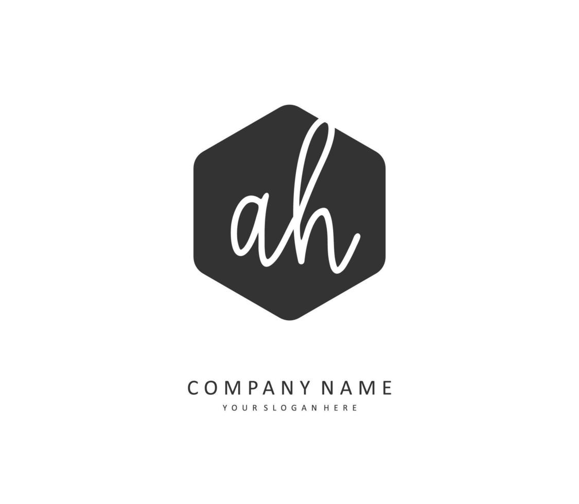 un h ah inicial letra escritura y firma logo. un concepto escritura inicial logo con modelo elemento. vector