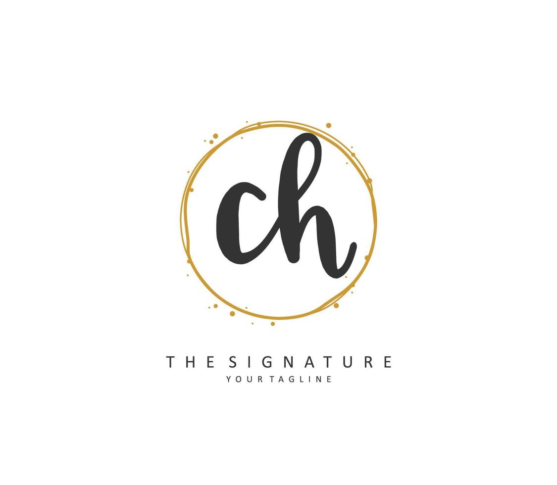 C h ch inicial letra escritura y firma logo. un concepto escritura inicial logo con modelo elemento. vector