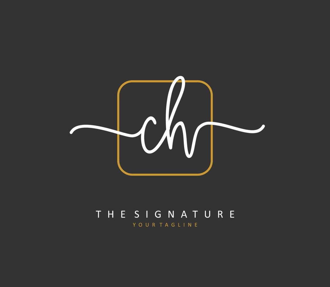 C h ch inicial letra escritura y firma logo. un concepto escritura inicial logo con modelo elemento. vector