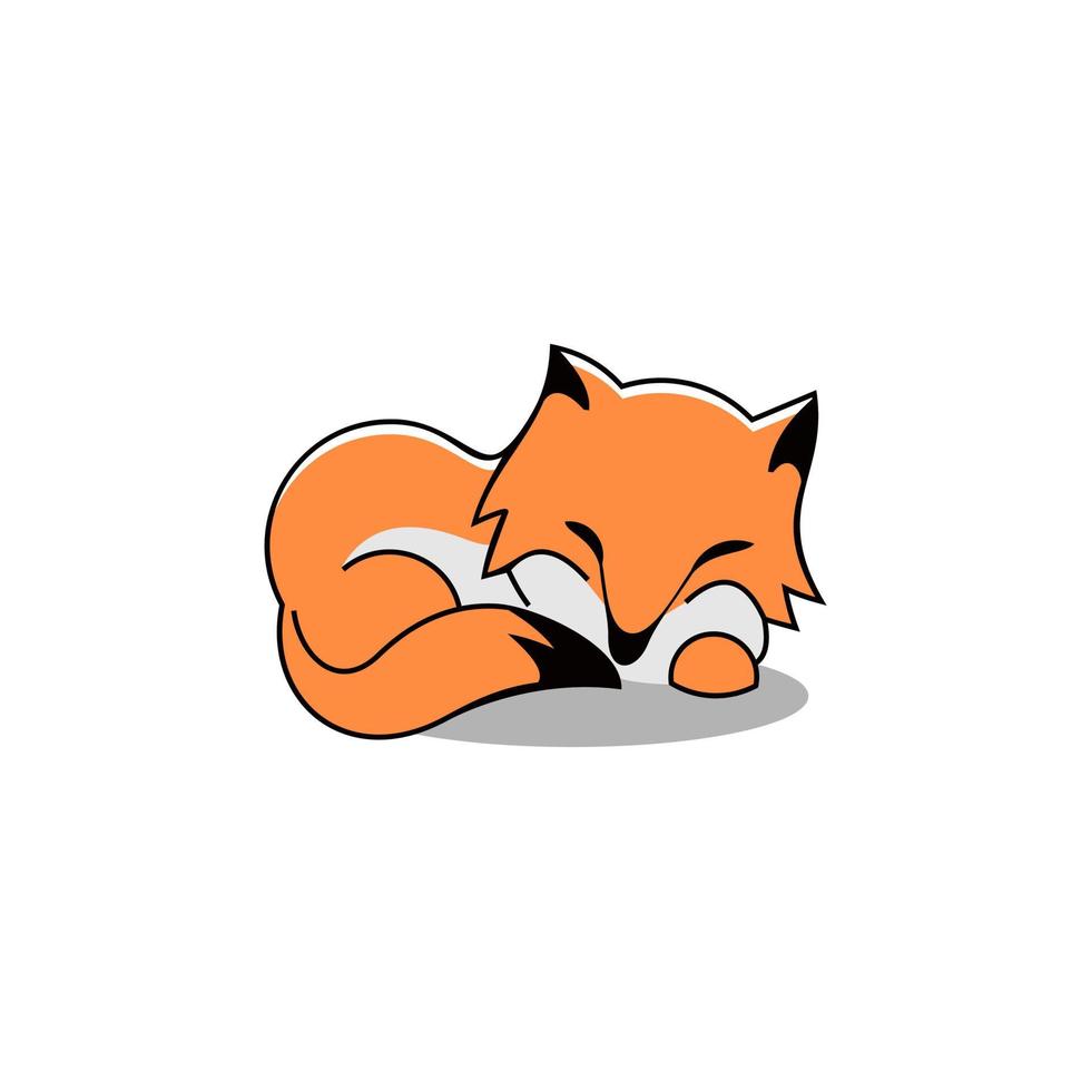 A fox is sleeping on a white background. vector