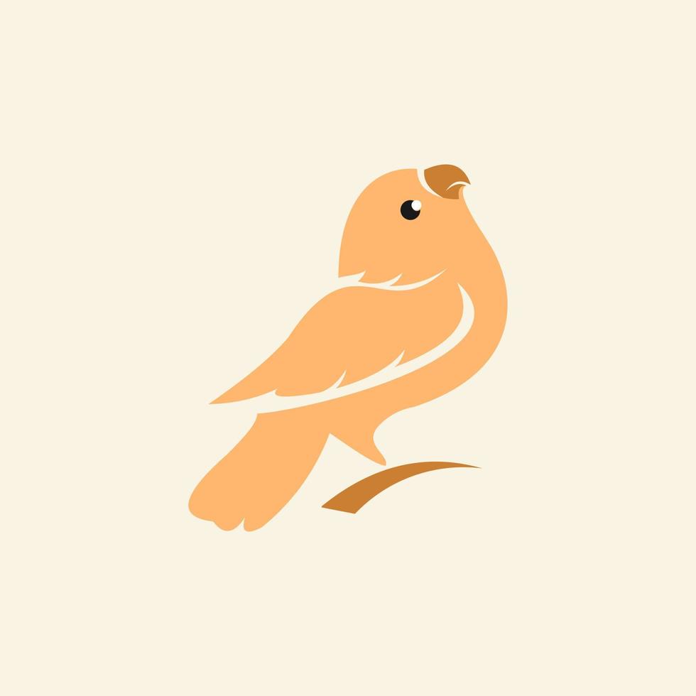 A bird with a yellow beak sits on a branch. vector